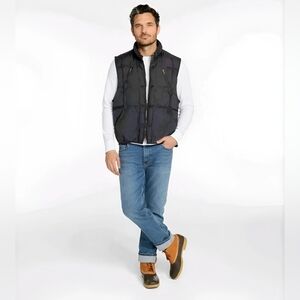 Feather Down Black Puffer Vest